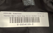 Load image into Gallery viewer, Express Mens Dark Gray Plaid Print Long Sleeve Two-Button Blazer Size 36R