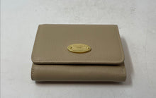 Load image into Gallery viewer, Monerief Womens Beige Pebbled Leather ID Window Flap Bifold Wallet