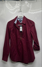 Load image into Gallery viewer, Tommy Hilfiger Womens Dark Red Classic Fit Long Sleeve Blouse Top Size XS w/ Tag