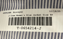 Load image into Gallery viewer, J.Crew Womens Blue Parke Long Sleeve Shawl Lapel One-Button Blazer Size 8P