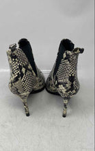 Load image into Gallery viewer, Zara Womens White Black Animal Print Stiletto Heel Ankle Chelsea Boots Size 35