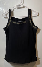 Load image into Gallery viewer, Karl Lagerfeld Womens Black Square Neck Stretch Pullover Tank Top Size Medium