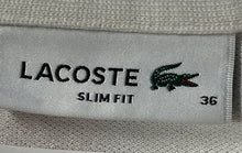 Load image into Gallery viewer, Lacoste Womens Off-White Long Sleeve Slim Fit Collared Polo Shirt Size 36