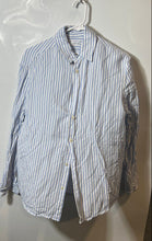 Load image into Gallery viewer, Zara Mens Blue White Collared Long Sleeve Button-Up Shirt Size Small
