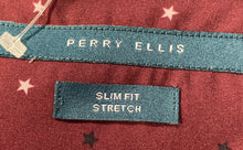 Load image into Gallery viewer, Perry Ellis Mens Maroon Star Print Long Sleeve Slim Fit Button-Up Shirt Size XL