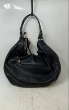 Load image into Gallery viewer, Alyssa Womens Black Faux Leather Inner Pocket Zipper Shoulder Hobo Bag With Tags