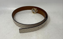 Load image into Gallery viewer, Michael Kors Womens White Monogram Leather Adjustable Reversible Belt