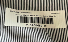 Load image into Gallery viewer, Calvin Klein Mens Black White Pinstripe Print Slim Fit Button-Up Shirt Size L