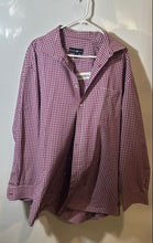 Load image into Gallery viewer, Beverly Hills Polo Club Mens Berry White Check Long Sleeve Dress Shirt Sz 3XL 19