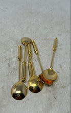 Load image into Gallery viewer, Set Of 6 Pieces Gold-Tone Stainless Steel Flatware Mini Coffee Teaspoons