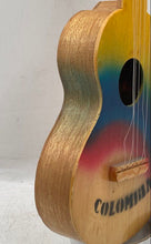 Load image into Gallery viewer, Colombia Flag Painted Wood 6-String Folk Music Miniature Toy Guitar Instrument