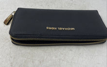 Load image into Gallery viewer, Michael Kors Womens Black Leather Inner Pocket Card Holder Zip-Around Wallet