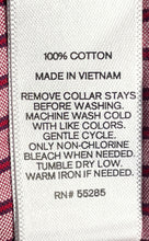 Load image into Gallery viewer, Express Mens Red White Striped Print Cotton Long Sleeve Dress Shirt Size M