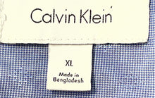 Load image into Gallery viewer, Calvin Klein Mens Blue Striped Print Cotton Short Sleeve Button-Up Shirt Size XL