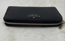 Load image into Gallery viewer, Kate Spade New York Womens Black Pebbled Leather Accordion Zip-Around Wallet