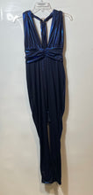 Load image into Gallery viewer, Fashion Nova Womens Blue Shiny Sapphire Desire One-Piece Jumpsuit Sz L With Tags