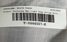 Load image into Gallery viewer, Armani Exchange Mens Light Gray Striped Long Sleeve Button-Up Shirt Size XL