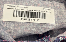 Load image into Gallery viewer, Massimo Dutti Mens Purple Floral Long Sleeve Button-Up Shirt Size Large