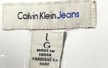 Load image into Gallery viewer, Calvin Klein Mens White Cotton Spread Collar Long Sleeve Button-Up Shirt Size L