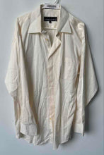 Load image into Gallery viewer, Studio By Fumagalli's Mens Cream Textured Long Sleeve Dress Shirt Size 17.5