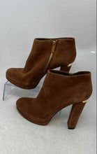 Load image into Gallery viewer, Michael Kors Womens Haven Brown Leather Side Zip Ankle Booties Size 8 M