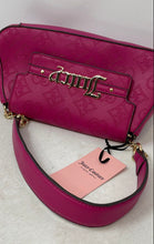 Load image into Gallery viewer, Juicy Couture Womens Pink Signature Embossed Leather Flap Shoulder Bag With Tag