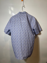 Load image into Gallery viewer, West Zero One Mens Blue White Printed Short Sleeve Button-Up Shirt Size XL