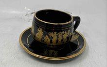 Load image into Gallery viewer, Vintage Greek Style Hand Made 24K Gold Cup And Saucer Set Of 2 Pcs