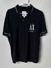 Load image into Gallery viewer, Armani Exchange Mens Black Short Sleeve Collared Icon Period Polo Shirt Size L