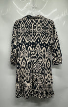 Load image into Gallery viewer, Mango Womens Beige And Black 3/4 Sleeve Fit & Flare Dress Size Large