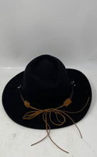 Load image into Gallery viewer, Mens Black Wide Brim Classic Western Cowboy Fedora Hat