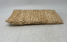 Load image into Gallery viewer, Unbranded Womens Beige Woven Straw Envelope Flap Clutch Handbag