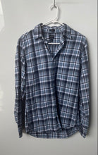 Load image into Gallery viewer, J.Crew Mens Blue Flannel Long Sleeve Spread Collar Button-Up Shirt Size S