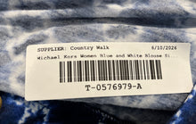 Load image into Gallery viewer, Michael Kors Womens Blue And White Chain Print Pullover Shift Dress Size M