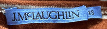 Load image into Gallery viewer, J.McLaughlin Womens Brown Striped 3/4 Sleeve Crew Neck Pullover T-Shirt Size XS