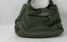 Load image into Gallery viewer, Tignanello Womens Green Leather Double Handle Outer Pockets Lined Shoulder Bag