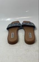 Load image into Gallery viewer, Steve Madden Womens Kaiya Blue Denim Floral Cut-Out Slip-On Slide Sandals Sz 7.5