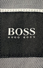 Load image into Gallery viewer, Hugo Boss Mens Gray White Striped Long Sleeve Collared Button-Up Shirt Size M