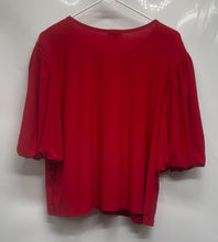 Load image into Gallery viewer, Express Womens Red Round Neck Short Puff Sleeve Pullover Blouse Top Size XL