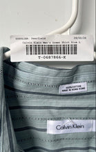 Load image into Gallery viewer, Calvin Klein Mens Green Striped Long Sleeve Collared Button-Up Shirt Size Large