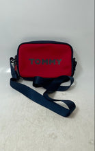 Load image into Gallery viewer, Tommy Hilfiger Womens Blue Red Zipper Adjustable Strap Crossbody Handbag