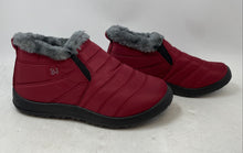Load image into Gallery viewer, BJ Womens Burgundy Round Toe Slip-On Ankle Winter Snow Boots Size EUR 41