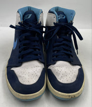 Load image into Gallery viewer, Authentic Nike Mens Jordan 1 Retro Blue White Sneaker Shoes Size 12 Worn Soles
