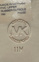 Load image into Gallery viewer, Michael Kors Womens White Monogram Adjustable Strap Flat Thong Sandals Size 11 M