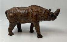 Load image into Gallery viewer, Wood Mid-Century Modern Decorative Safari Rhinoceros Figurine Sculpture