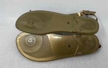 Load image into Gallery viewer, Michael Kors Womens Gold MK Plate Jelly Buckle Open Toe Thong Sandals Size 11M