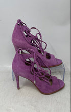 Load image into Gallery viewer, Coach Womens Kira Purple Suede Lace-Up Stiletto Heel Strappy Sandals Size 5B
