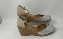 Load image into Gallery viewer, White Mountain Womens Mamba Brown Silver Tone Wedge Espadrille Sandals Size 8.5M