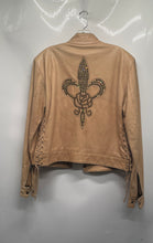 Load image into Gallery viewer, Royal S&V Womens Brown Leather Rhinestone Long Sleeve Full-Zip Jacket No Size