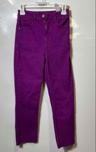 Load image into Gallery viewer, Zara Womens Purple Raw Hem Pockets Denim Straight Leg Jeans Pants Size 2